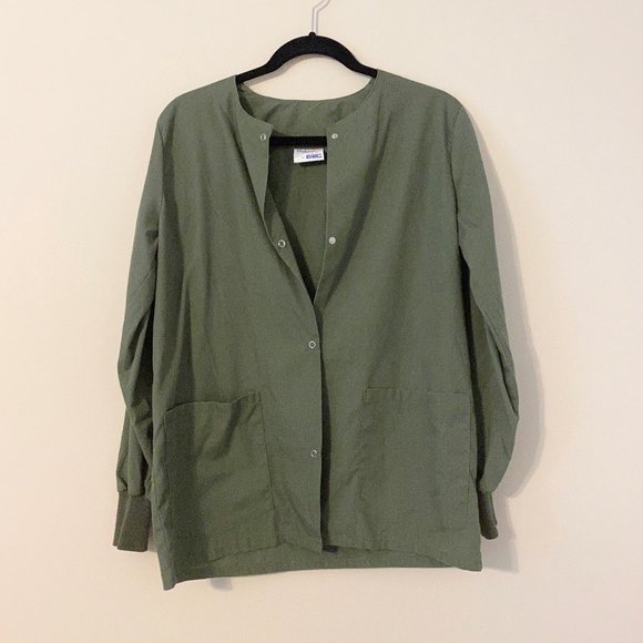 Medical Apparel Jackets & Blazers - Medical Apparel Olive Green Scrubs Jacket Size S